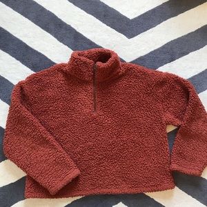 Burnt Orange Sherpa Quater Zip